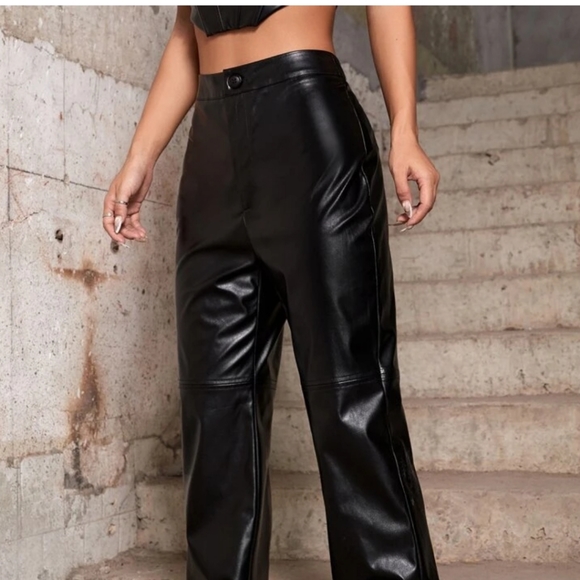 PU black leather pants - Picture 2 of 4